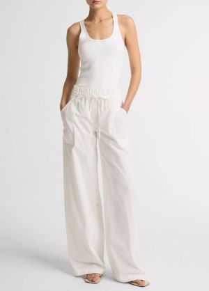 MID RISE COTTON DRAWSTRING PAN 101OWH