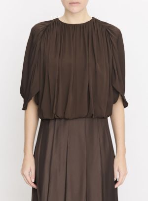 GATHERED CAPE BUBBLE BLOUSE 448PIW