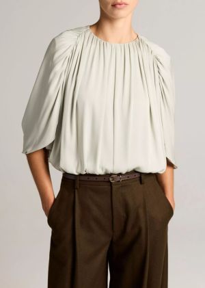 GATHERED CAPE BUBBLE BLOUSE 433STS