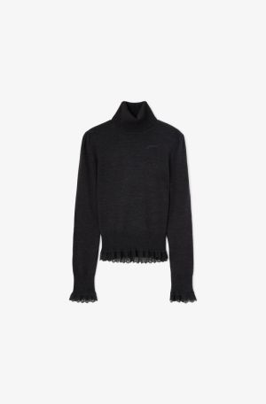 MERINO TURTLENECK LACE DETAILS PHANTOM 252